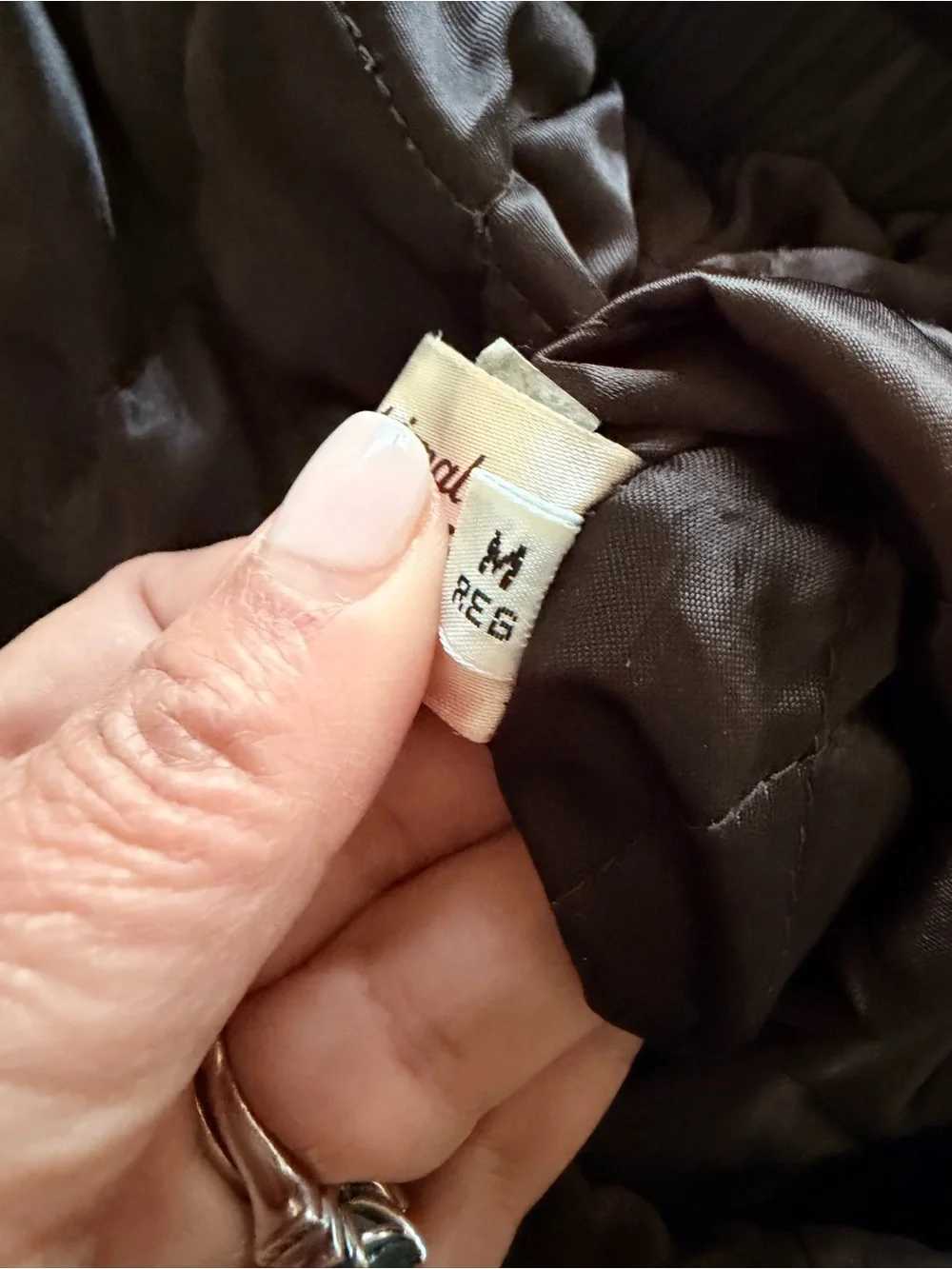 London Fog Brown Leather Bomber Jacket with Snap Front - Picture 5 of 5